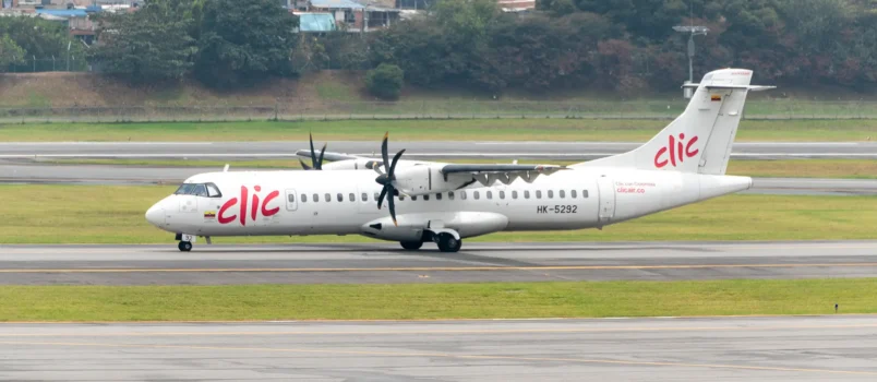 Clic anuncia tres nuevas rutas desde Bogotá hacia Saravena, Tumaco y Apartadó ATR 72-600 de Clic Air en el Aeropuerto Eldorado de Bogotá.