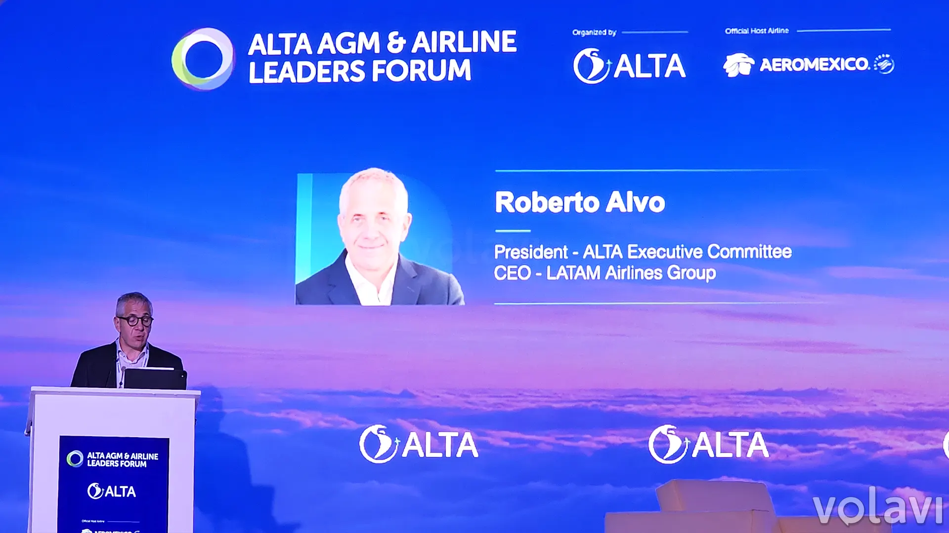 Roberto Alvo, presidente del Comité Ejecutivo de ALTA durante su intervención en la ceremonia de apertura.